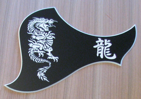 L4A - Engraved Dragon 2 on Matte Black over White